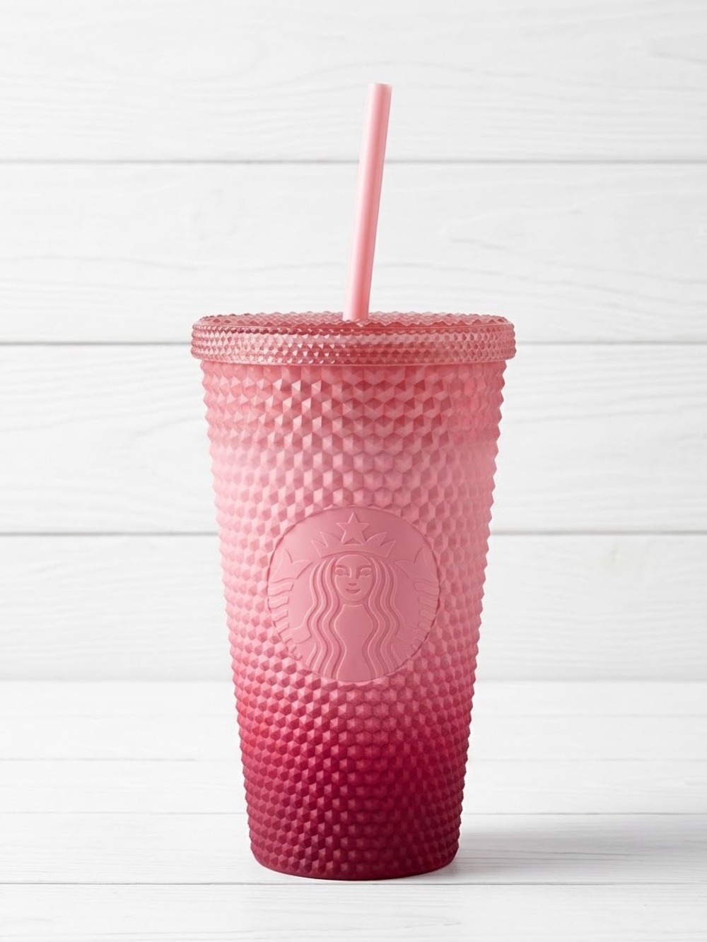 NWT Starbucks 2022 Winter Pink Blush Waxberry Ombre Studded Tumbler Cold Cup
